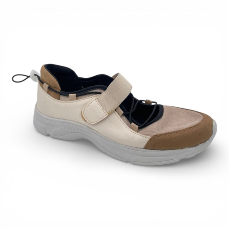 ELY SPORT CIERRE MAGICO-CORDONES BEIGE-AMARETTO