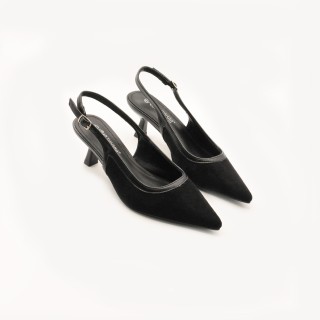 STILETTO COMBINADO  GAMUZA NEGRO
