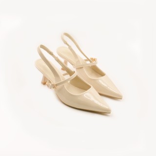 STILETTO DIAMANTES BEIGE PATENTE