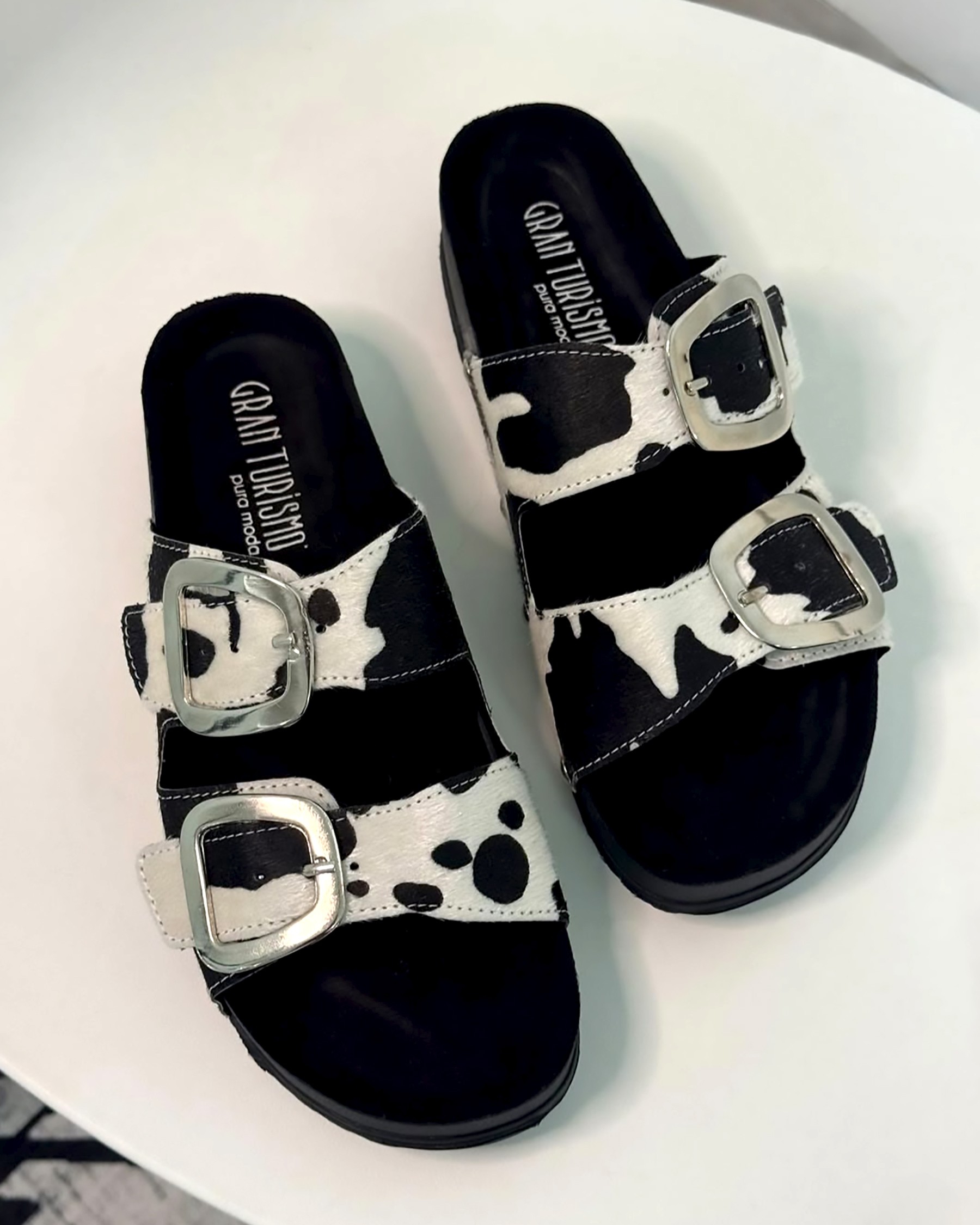 Sandalias Fresh dos hebillas Cow Print